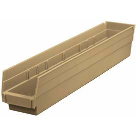 Global Industrial™ Plastic Nesting Storage Shelf Bin 4-1/8""W x 23-5/8""L x 4""H Beige