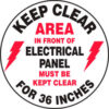 Accuform MFS729 Keep Clear In Front Of Electrical Floor Sign 17"" Diameter Adhesive Vinyl