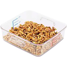 Rubbermaid® Commercial SpaceSaver Square Container 8-4/5""L x 8-4/5""W x 2-7/10""H Clear