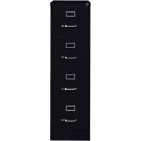 Hirsh Industries® 26-1/2"" Deep Vertical File Cabinet 4-Drawer Letter Size - Black