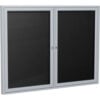 Ghent Enclosed Letter Board - Outdoor / Indoor - 2 Door - Black Letterboard w/Silver Frame - 36""x48""