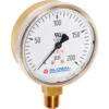 Global Industrial™ 2"" Compressed Gas Gauge 1000 PSI 1/4"" NPT LM Polished Brass
