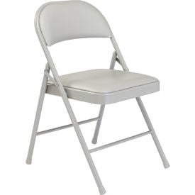 Interion® Folding Chair Vinyl Gray