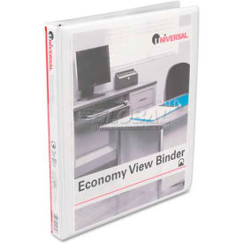 Universal® Round Ring Economy Vinyl View Binder 1/2"" Capacity White