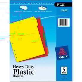Avery Plastic Tab Divider Blank 8.5""x11"" 5 Tabs Multicolor/Multicolor