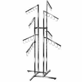4-Way Handbag Rack w/ 4 Slant Arms and 4 Twist-on Slant Arms - Chrome