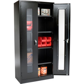 Global Industrial™ Clear View Storage Cabinet 36""W x 18""D x 78""H Assembled Black