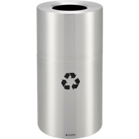 Global Industrial™ Aluminum Round Open Top Recycling Can 35 Gallon Satin Clear