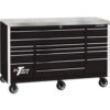 Extreme Tools EXQ 17 Drawer Pro Triple Bank Roller72""Wx30""DxH""44-3/4 Black w/Chrome Drawer Pulls