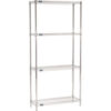 Nexel® 4 Shelf Chrome Wire Shelving Unit Starter 36""W x 12""D x 74""H