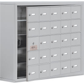 Salsbury 5-Tier 25 Door Welded Cell Phone Locker w/ Keyed Locks 37""Wx9-1/4""Dx31""H Gray Assembled