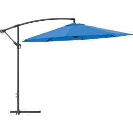 Global Industrial™ Cantilever Umbrella w/ Crank Tilt & Cross Brace Olefin Fabric 10'W Blue