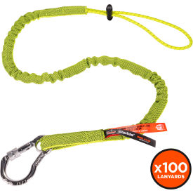 Ergodyne® Squids® 3100 Standard Lanyard w/ Carabiner & Cinch Loop Lime Pack of 100