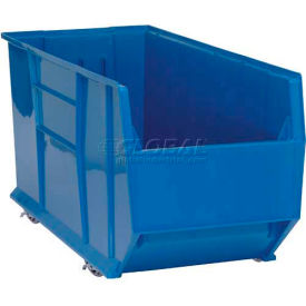 Quantum Plastic Mobile Rack Bin 16-1/2""W x 41-7/8""D x 17-1/2""H Blue