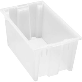 Quantum Storage Genuine Stack & Nest Tote Clear 18""L x 11""W x 9""H Polyprolylene