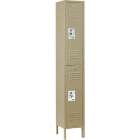 Global Industrial™ Infinity® 2-Tier 2 Door Locker 12""W x 12""D x 78""H Tan Unassembled