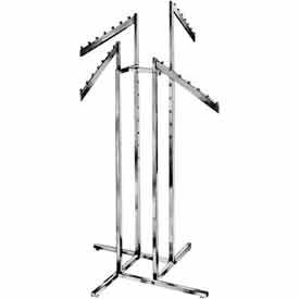 4-Way w/ Slant Arms (K14) Garment Rack - Square Tubing - Chrome