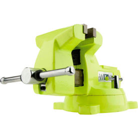 Wilton 63187 Model 1550 5"" Jaw Width 3-3/4"" Throat Depth High-Visibility Safety Vise W/ Swivel