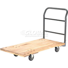 Global Industrial™ Hardwood Deck Platform Truck 72 x 36 1000 Lb. Capacity 5"" Poly Casters