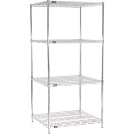 Nexel® 4 Shelf Chrome Wire Shelving Unit Starter 36""W x 30""D x 86""H