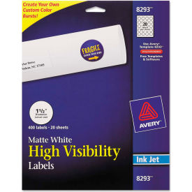 Avery® Inkjet Labels for Color Printing 1-1/2"" Dia Matte White 400/Pack