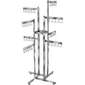 2-Tier Handbag Rack w/ 8 Arms - Rectangular Tubing - Chrome