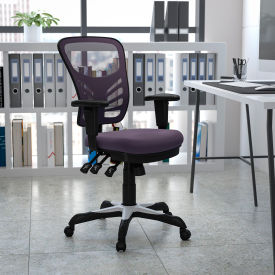 Flash Furniture Executive Ergonomic Office Chair w/Adjustable Arms & Black Frame - Dark Gray