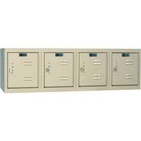 Hallowell® 1-Tier 4 Door Premium Wall Mount Locker 48""W x 18""D x 14-3/4""H Tan Unassembled