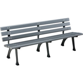 Global Industrial™ 6' Park Bench w/ Backrest Gray