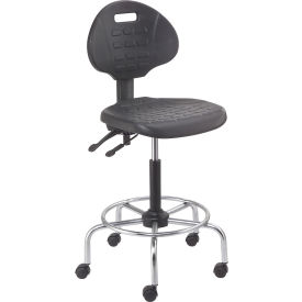 Interion® 4-Way Black Adjustable Shop Stool With Chrome Base
