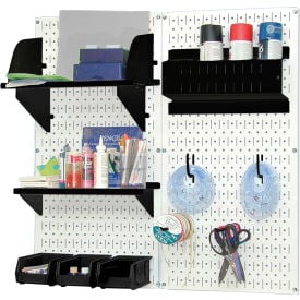 Wall Control Pegboard Hobby Craft Organizer Storage Kit White/Black 32"" X 32"" X 9""