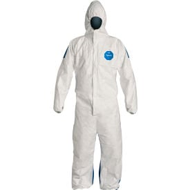 DuPont™ Tyvek® 400D CoverallHoodElastic Wrist & AnkleStormflapWhite BlueXL25/Qty