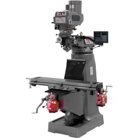 Jet 691203 JTM-4VS Milling Machine W/3-Axis Newall DP700 DRO Quill X & Y-Axis Powerfeeds 3 HP