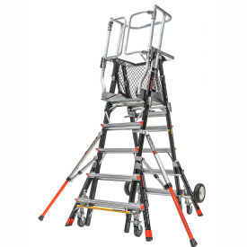 Little Giant Fiberglass Aerial Safety Cage Ladder 5-9' Type 1AA - 18509-243