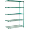 Nexel® 5 Shelf Poly-Green® Wire Shelving Unit Add On 54""W x 18""D x 74""H