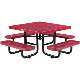 Global Industrial™ 46"" Square Kids Picnic Table Expanded Metal Red