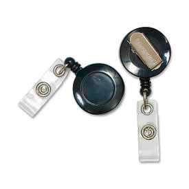 Baumgartens® Card Reel With EZ Clip 30"" Cord 1-1/4"" Diameter Black