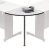Interion® Rounded Corner Tabletop with Support Post 24"" Radius Gray
