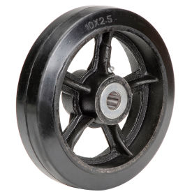 Global Industrial™ 10"" x 2-1/2"" Mold-On Rubber Wheel - Axle Size 1""