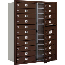 4C Horizontal Mailbox 41""H Double Column 20 MB1 Doors Front Load Bronze USPS