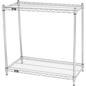 Nexel® 2 Shelf Chrome ESD Wire Shelving Unit Starter 36""W x 12""D x 34""H