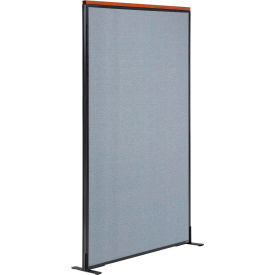 Interion® Deluxe Freestanding Office Partition Panel 36-1/4""W x 97-1/2""H Blue