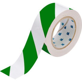 Brady® 132436 ToughStripe Floor Marking Tape Polyester 2""W X 100'L Green/White