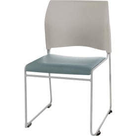 Stacking Chair - Vinyl - Gray Seat with Silver Frame - 8700 Series