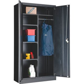 Global Industrial™ Combination Storage Cabinet 36""W x 18""D x 72""H Black Assembled