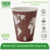 Eco-Products® World Art Insulated Hot Cups 8 oz. Maroon 800/Carton