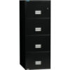 Phoenix Safe Vertical 25"" 4-Drawer Legal Fire and Water Resistant File Cabinet Black - LGL4W25B
