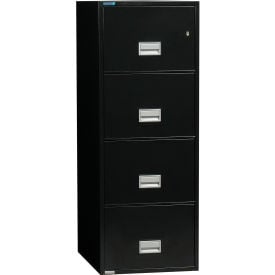 Phoenix Safe Vertical 25"" 4-Drawer Legal Fire and Water Resistant File Cabinet Black - LGL4W25B