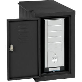 Global Industrial™ CPU Enclosed Side Car Cabinet 12""W x 22-1/2""D x 21-1/2""H Black