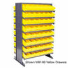 Quantum QPRD-501 Double Sided Rack 24""x36""x60"" with 144 Gray Euro Drawers